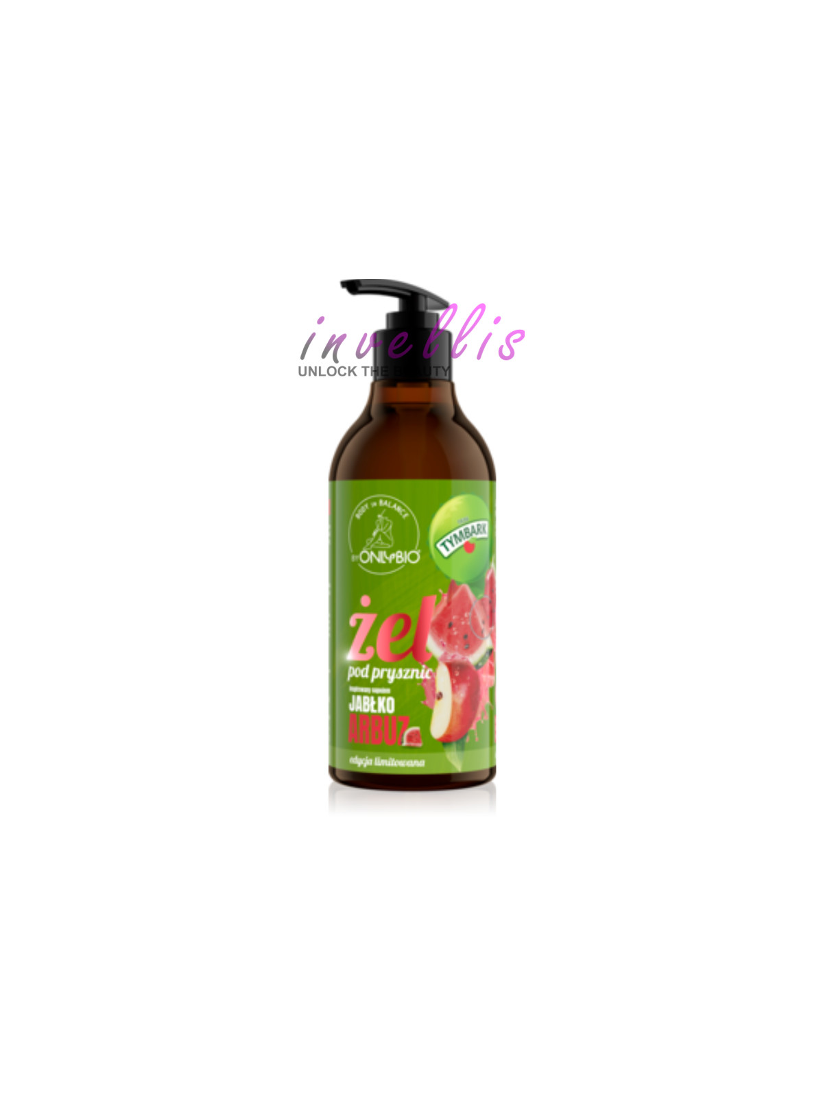 ONLYBIO ZEL POD PRYSZNIC JABLKO ARBUZ 400ML invellis kosmetyki tanie uk naturalne zdrowie uroda