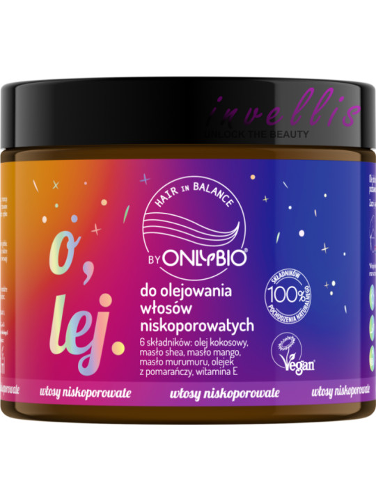 ONLYBIO OLEJ DO OLEJOWANIA WLOSOW NISKOPOROWATYCH 150ML invellis kosmetyki tanie uk naturalne zdrowie uroda