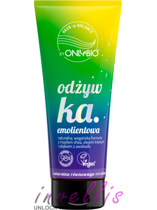 ONLYBIO ODZYWKA DO WLOSOW EMOLIENTOWA 200ML invellis kosmetyki tanie uk naturalne zdrowie uroda