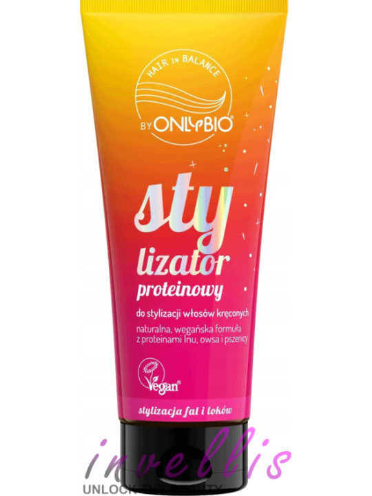 ONLYBIO STYLIZATOR PROTEINOWY DO WLOSOW KRECONYCH 200ML invellis kosmetyki tanie uk naturalne zdrowie uroda