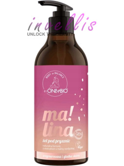 ONLYBIO RASPBERRY SHOWER GEL 400ML invellis kosmetyki tanie uk naturalne zdrowie uroda