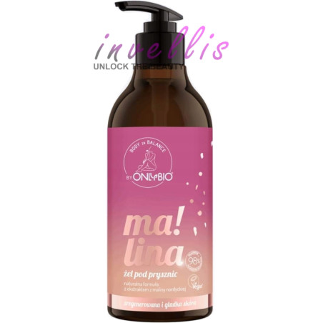 ONLYBIO ZEL POD PRYSZNIC MALINA 400ML kasztelan bedford polski sklep uk invellis online onlybio neboa ziaja