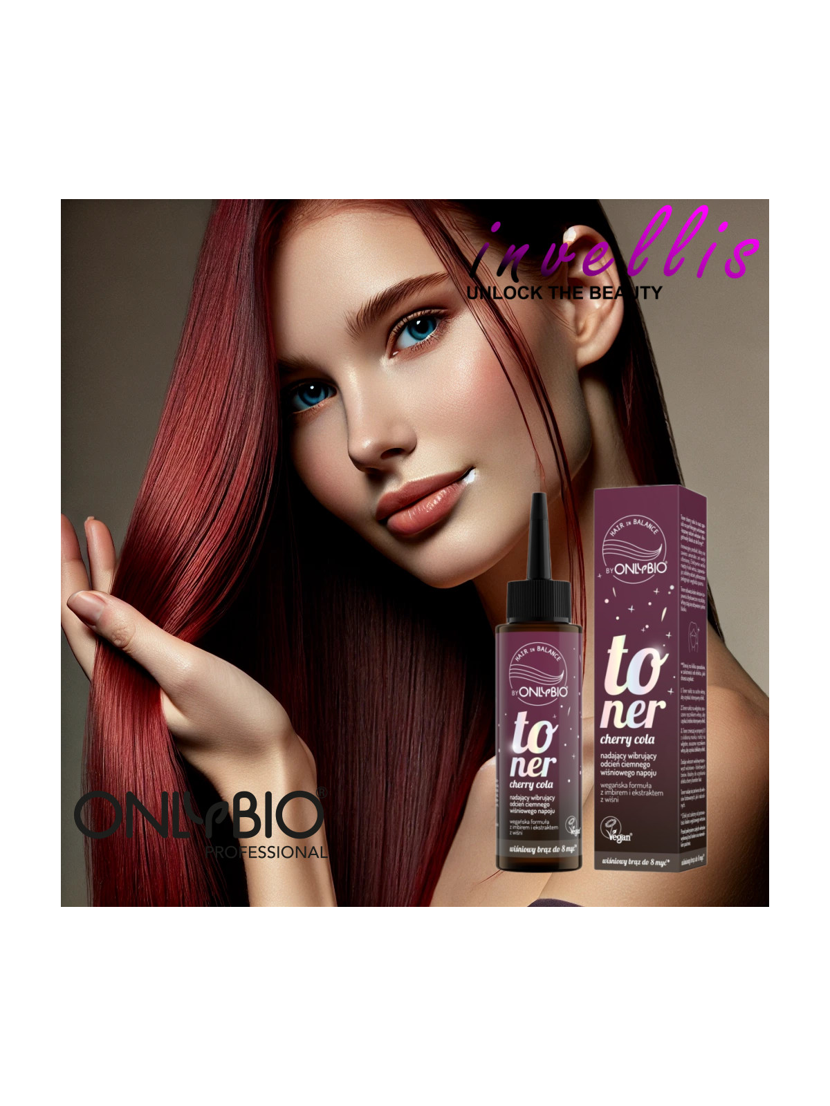 ONLYBIO TONER CHERRY COLA 100ML invellis kosmetyki tanie uk naturalne zdrowie uroda