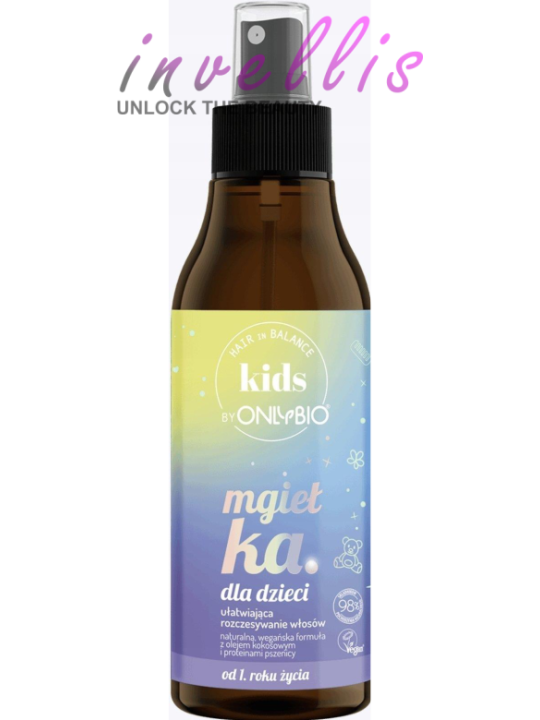 ONLYBIO KIDS HAIR DETANGLING MIST 150ML invellis kosmetyki tanie uk naturalne zdrowie uroda