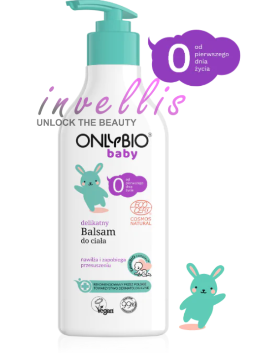 ONLYBIO DELIKATNY BALSAM DO CIALA OD 1 DNIA ZYCIA 300ML invellis kosmetyki tanie uk naturalne zdrowie uroda