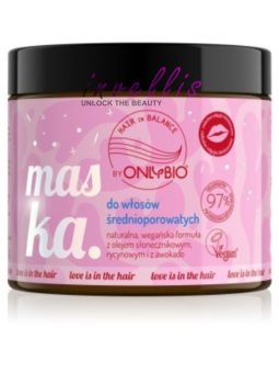 ONLYBIO HAIR IN BALANCE LOVE IS IN THE HAIR MASK FOR MEDIUM POROSITY HAIR 400ML invellis kosmetyki tanie uk naturalne zdrowie ur