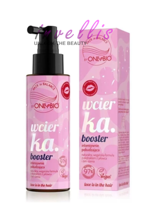 ONLYBIO LOVE IS IN THE HAIR WCIERKA BOOSTER INTENSYWNIE POBUDZAJACA 100ML invellis kosmetyki tanie uk naturalne zdrowie uroda