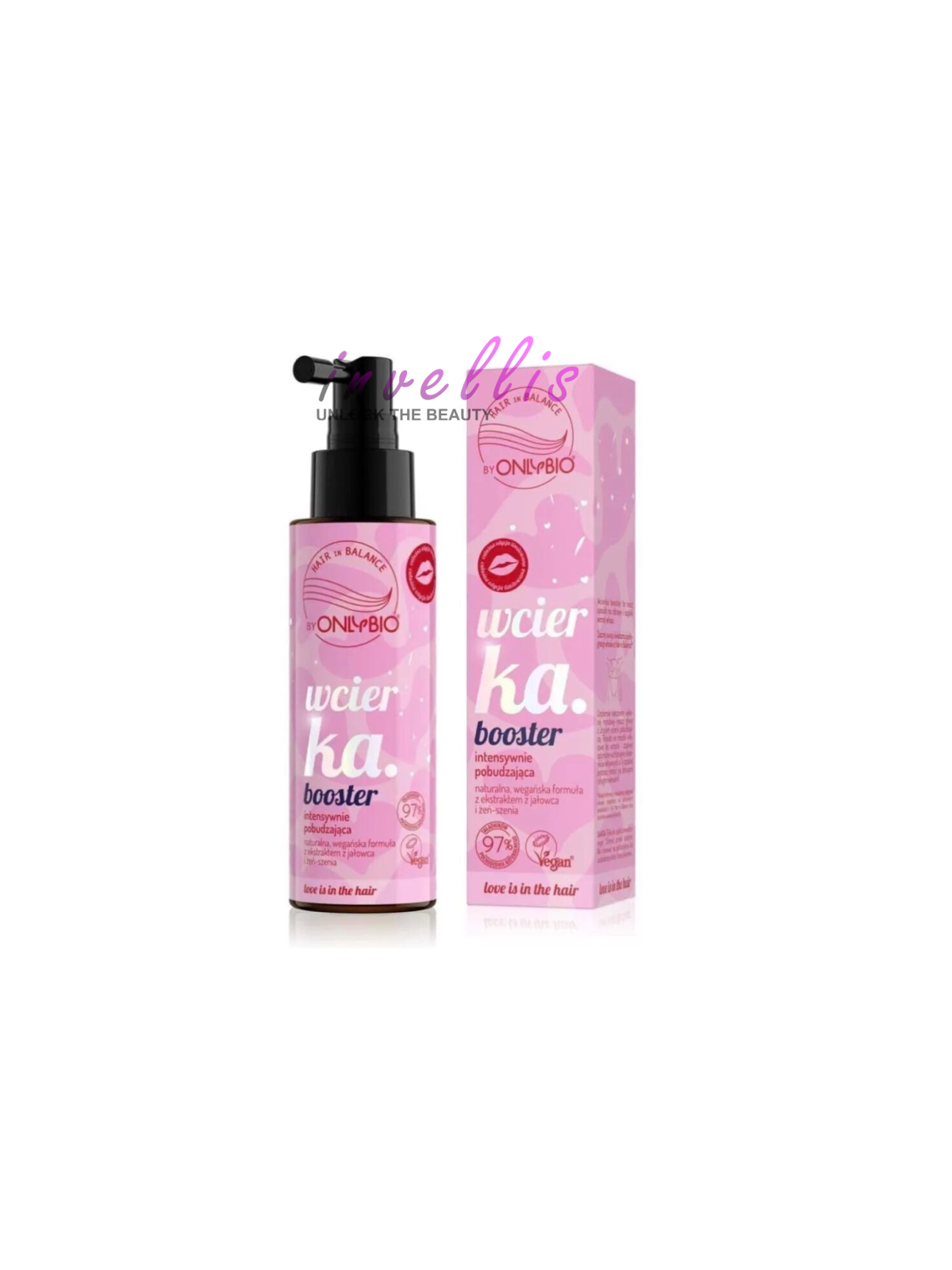 ONLYBIO LOVE IS IN THE HAIR WCIERKA BOOSTER INTENSYWNIE POBUDZAJACA 100ML invellis kosmetyki tanie uk naturalne zdrowie uroda