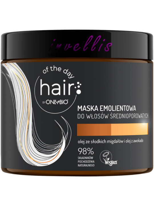 ONLYBIO HAIR OF THE DAY MASKA EMOLIENTOWA DO WLOSOW SREDNIOPOROWATYCH 400ML invellis kosmetyki tanie uk naturalne zdrowie uroda