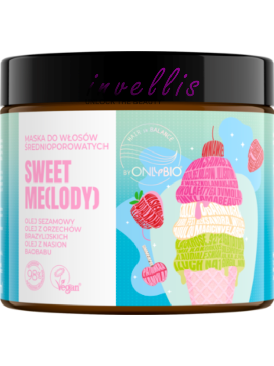 ONLYBIO SWEET MELODY HAIR MASK FOR MEDIUM POROSITY HAIR 400ML invellis kosmetyki tanie uk naturalne zdrowie uroda