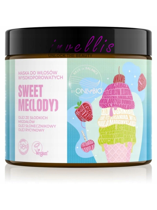 ONLYBIO SEET MELODY MASKA DO WLOSOW WYSOKOPOROWATYCH 400ML invellis kosmetyki tanie uk naturalne zdrowie uroda