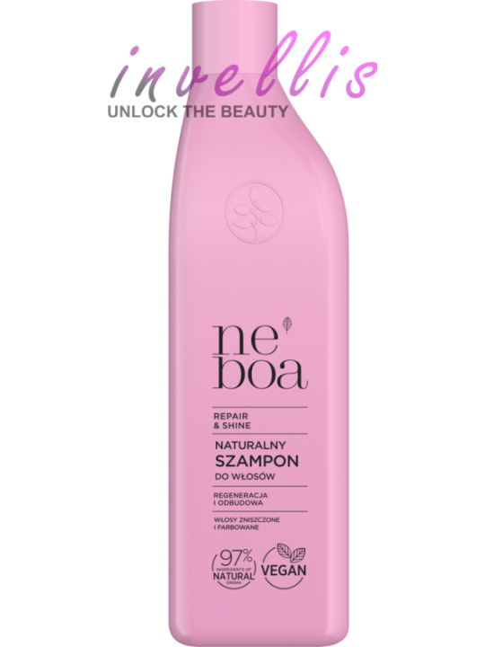 NEBOA REPAIR SHINE NATURALNY SZAMPON DO WLOSOW REGENERACJA I ODBUDOWA WLOSY ZNISZCZONE I FARBOWANE 300ML invellis kosmetyki tani