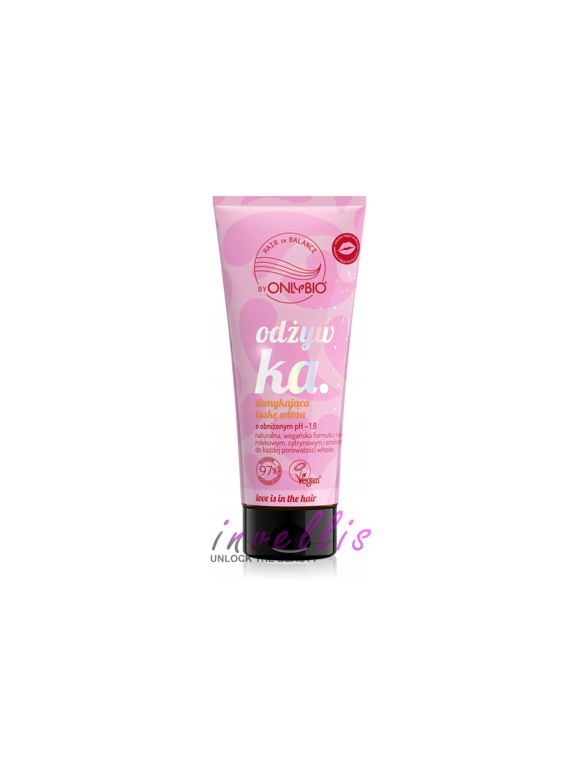 ONLYBIO LOVE IS IN THE HAIR ODZYWKA DOMYKAJACA LUSKE WLOSA 200ML invellis kosmetyki tanie uk naturalne zdrowie uroda