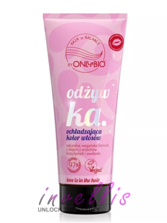 ONLYBIO LOVE IS IN THE HAIR ODZYWKA OCHLADZAJACA KOLOR WLOSOW 200ML invellis kosmetyki tanie uk naturalne zdrowie uroda