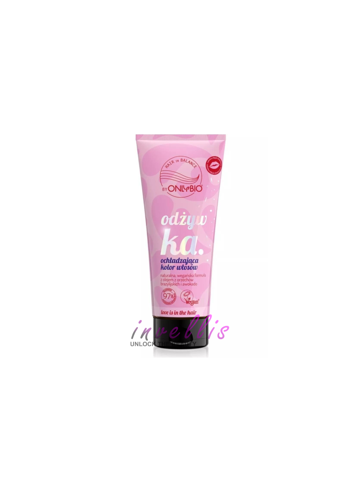 ONLYBIO LOVE IS IN THE HAIR ODZYWKA OCHLADZAJACA KOLOR WLOSOW 200ML invellis kosmetyki tanie uk naturalne zdrowie uroda