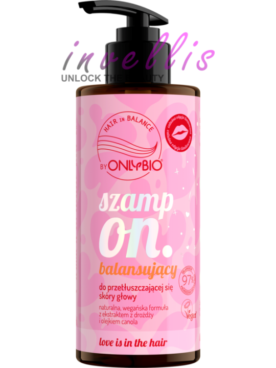 ONLYBIO LOVE IS IN THE HAIR SZAMPON BALANSUJACY DO PRZETLUSZCZAJACEJ SIE SKORY GLOWY 300ML invellis kosmetyki tanie uk naturalne