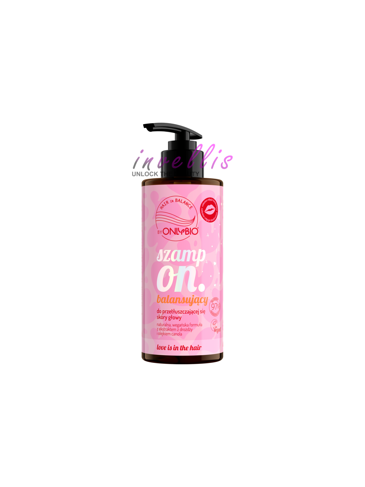 ONLYBIO LOVE IS IN THE HAIR SZAMPON BALANSUJACY DO PRZETLUSZCZAJACEJ SIE SKORY GLOWY 300ML invellis kosmetyki tanie uk naturalne