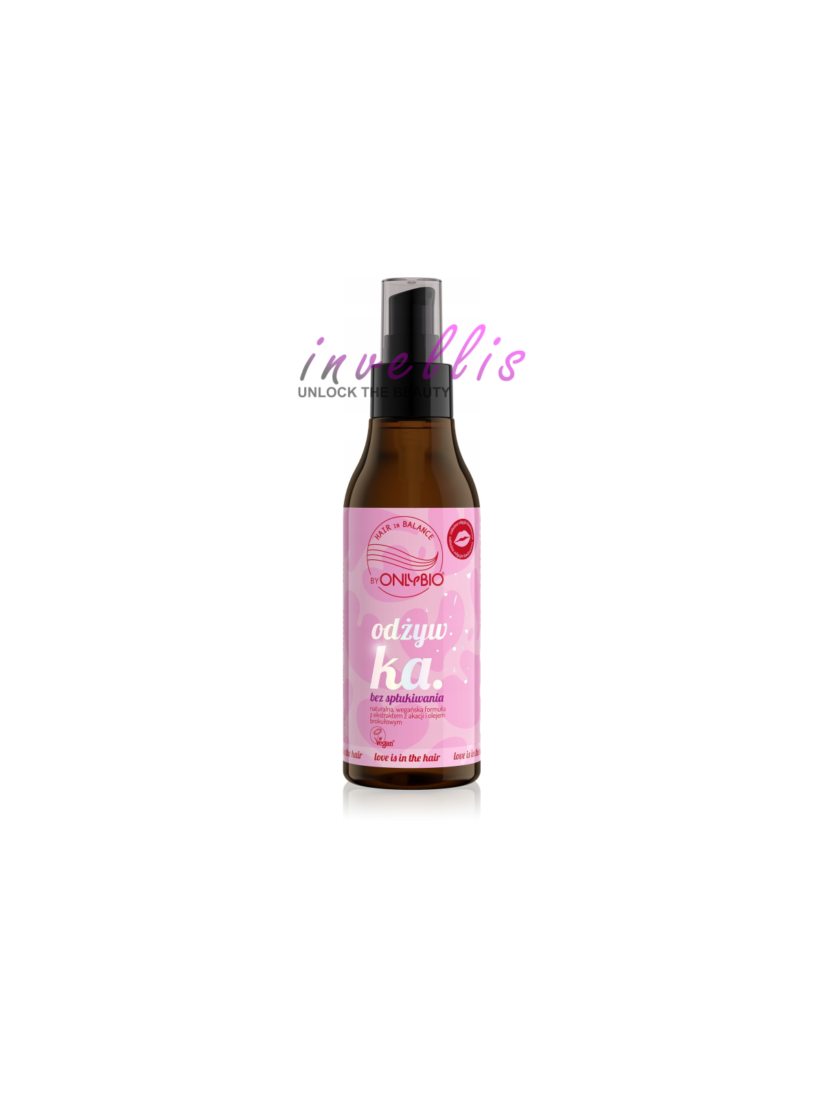 ONLYBIO LOVE IS IN THE HAIR ODZYWKA BEZ SPLUKIWANIA 150ML invellis kosmetyki tanie uk naturalne zdrowie uroda