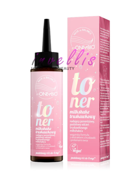 ONLYBIO TONER TRUSKAWKOWY MILKSHAKE 100ML invellis kosmetyki tanie uk naturalne zdrowie uroda