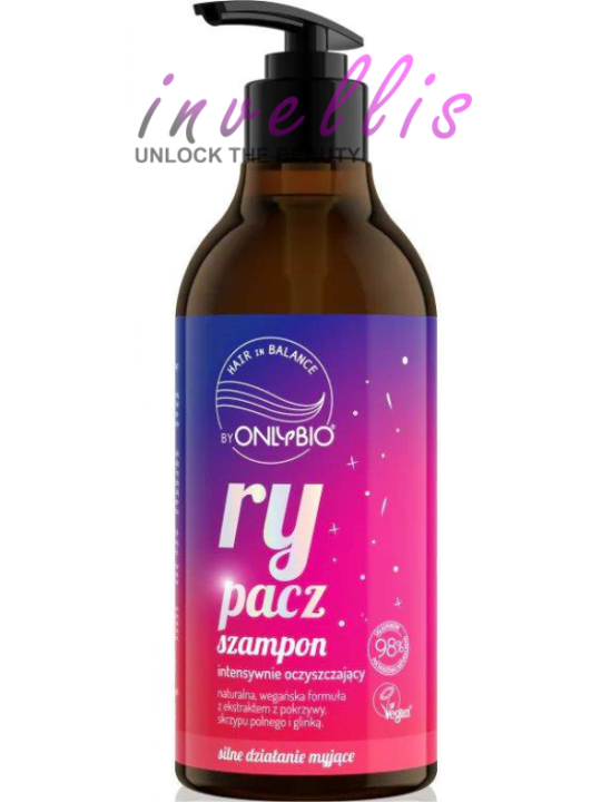 ONLYBIO SZAMPON RYPACZ INTENSYWNIE OCZYSZCZ 400ML invellis kosmetyki tanie uk naturalne zdrowie uroda