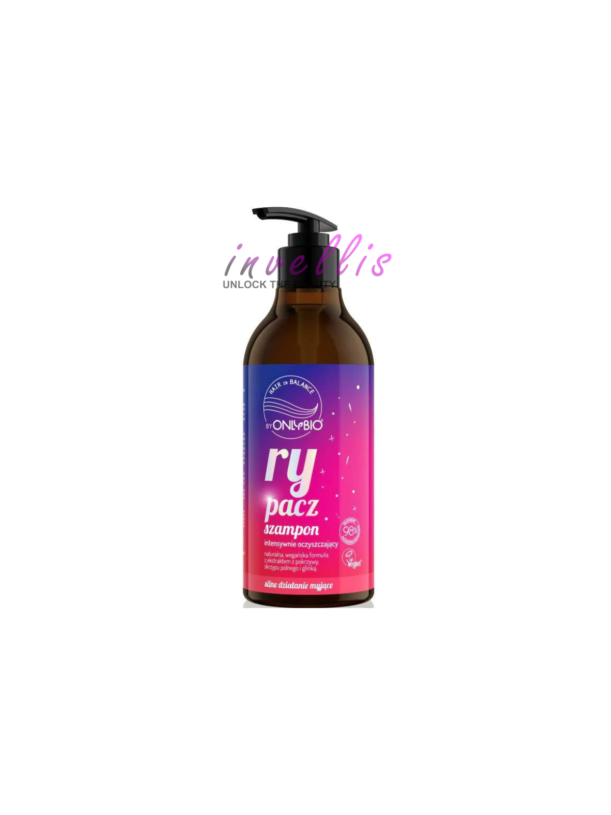 ONLYBIO SHAMPOO SCRUBBER INTENSELY CLEANSING 400ML invellis kosmetyki tanie uk naturalne zdrowie uroda