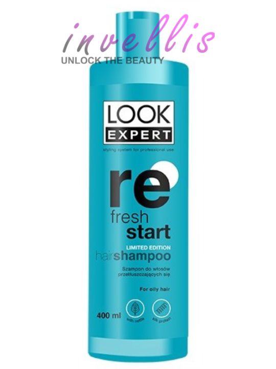 LOOK EXPERT REFRESH START SHAMPOO FOR OILY HAIR 400ML invellis kosmetyki tanie uk naturalne zdrowie uroda