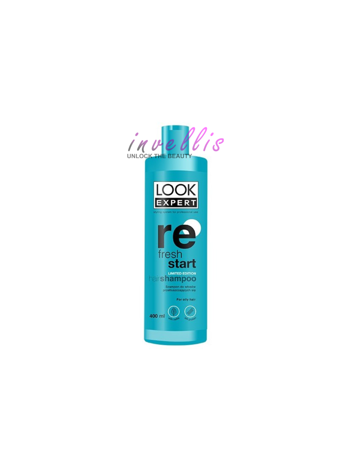 LOOK EXPERT REFRESH START SHAMPOO FOR OILY HAIR 400ML invellis kosmetyki tanie uk naturalne zdrowie uroda