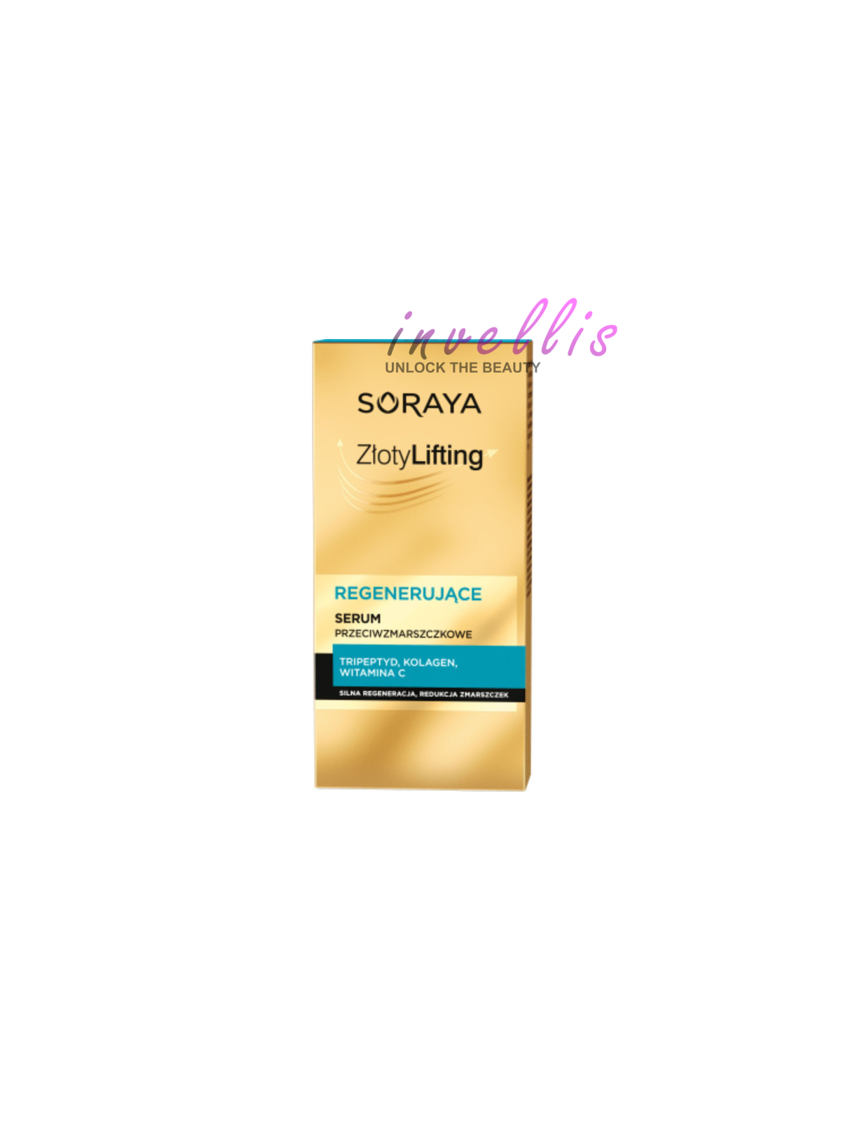 SORAYA SERUM ZLOTY LIFTING REGENERACYJNE SERUM PRZECIWZMARSZCZKOWE 30ML invellis kosmetyki tanie uk naturalne zdrowie uroda