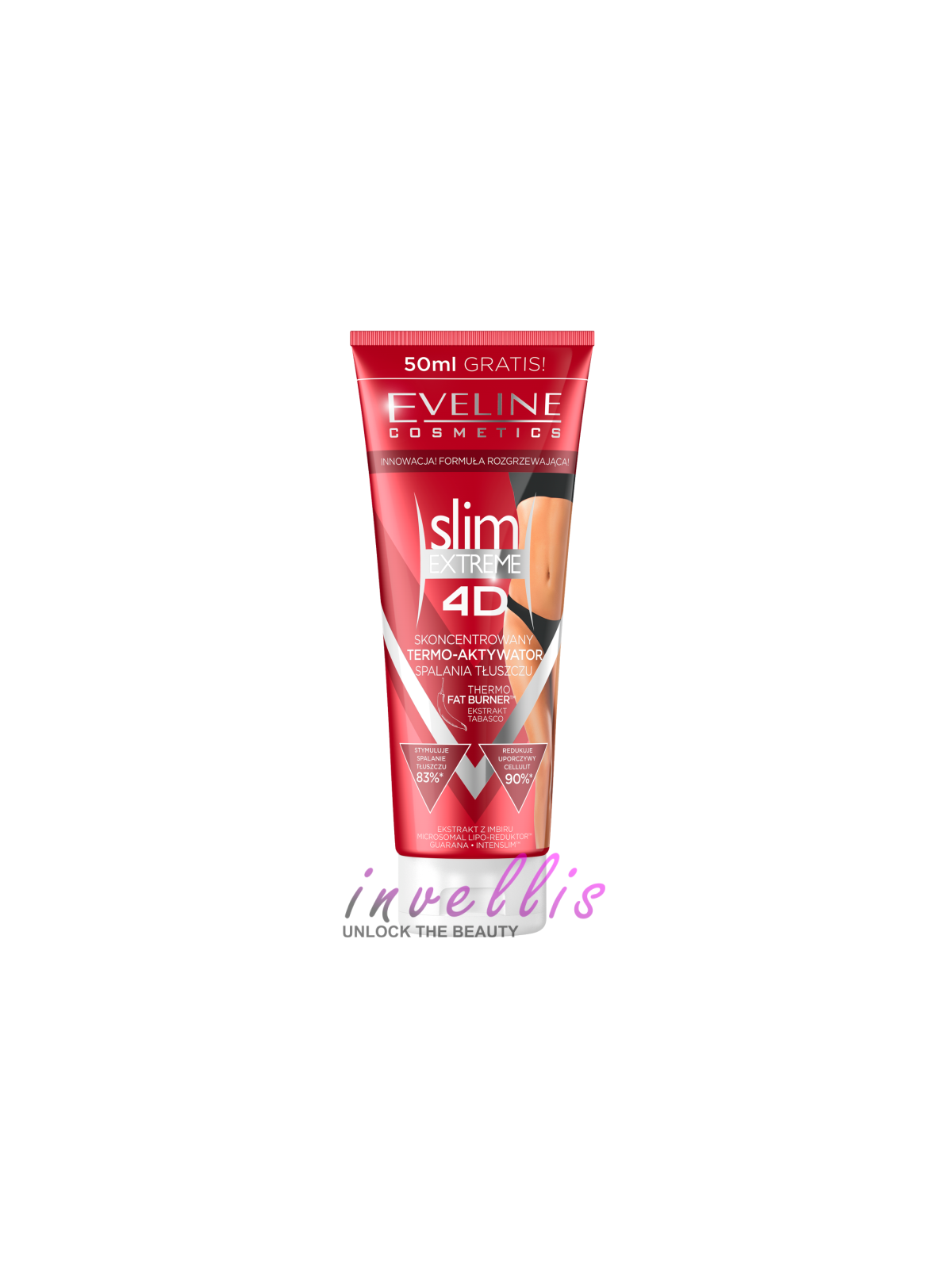 EVELINE COSMETICS SLIM EXTREME 4D TERMOAKTYWATOR SPALANIA TLUSZCZU 250ML invellis kosmetyki tanie uk naturalne zdrowie uroda