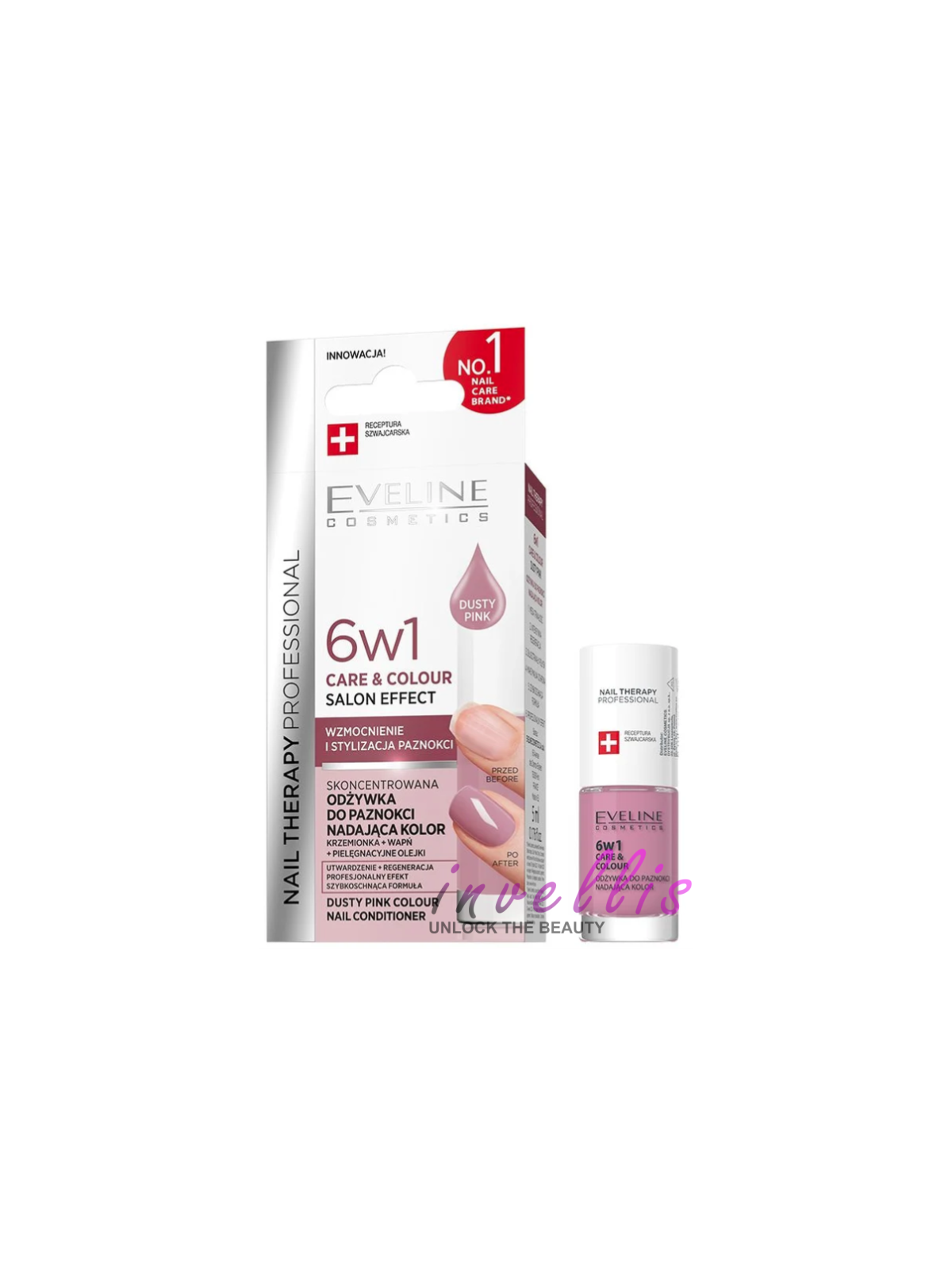 EVELINE NAIL THERAPY PROFESIONAL ODZYWKA DO PAZNOKCI 6W1 CARE C OLOUR DUSTY PINK 5ML invellis kosmetyki tanie uk naturalne zdrow