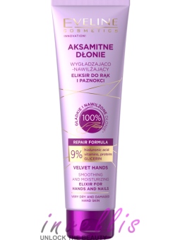 EVELINE VELVET HANDS SMOOTHING AND MOISTURIZING HAND AND NAIL ELIXIR 75ML invellis kosmetyki tanie uk naturalne zdrowie uroda