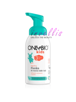 ONLYBIO GENTLE BODY AND HAND WASH FOAM FROM 3 YEARS OLD 300ML invellis kosmetyki tanie uk naturalne zdrowie uroda