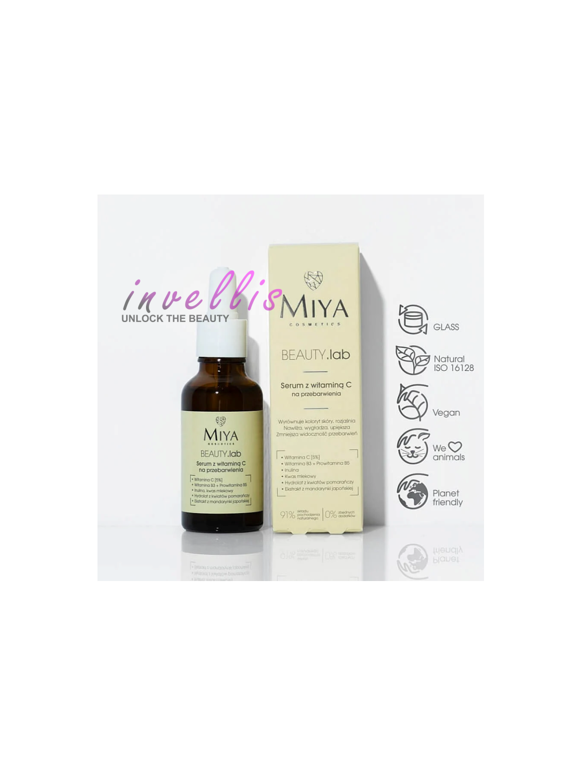 MIYA BEAUTY LAB FACE SERUM WITH VITAMIN C FOR DISCOLORATION 30ML invellis kosmetyki tanie uk naturalne zdrowie uroda