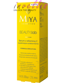 MIYA BEAUTY LAB BRIGHTENING FACE SERUM WITH VITAMIN C FOR DISCOLORATION 30ML invellis kosmetyki tanie uk naturalne zdrowie uroda