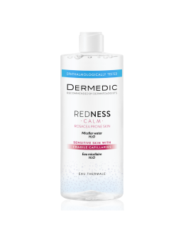 DERMEDIC REDNESS PLYN MICELARNY H2O 500ML invellis kosmetyki tanie uk naturalne zdrowie uroda