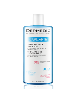 DERMEDIC CAPILARTE SEBU BALANCE SHAMPOO RESTORING THE SCALP'S MICROBIOME BALANCE FOR GREASY HAIR 300ML invellis kosmetyki tanie 