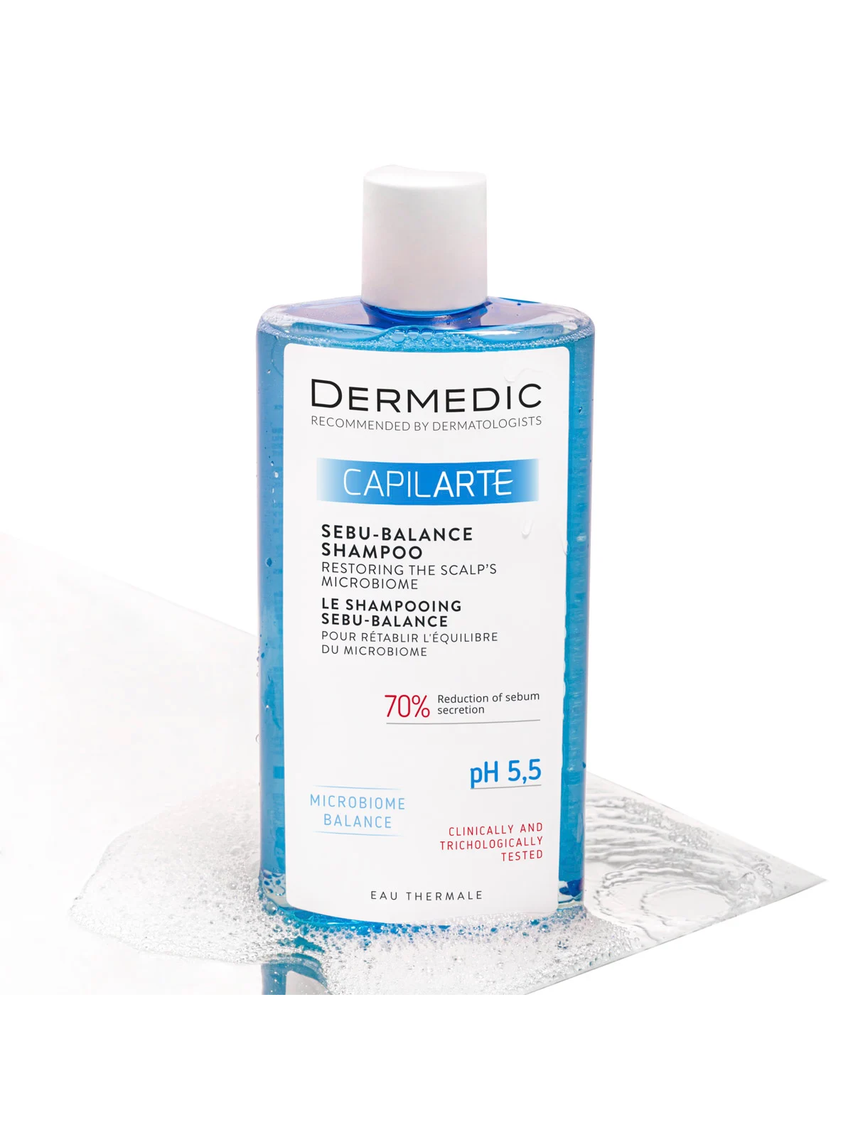 DERMEDIC CAPILARTE SEBU BALANCE SHAMPOO RESTORING THE SCALP'S MICROBIOME BALANCE FOR GREASY HAIR 300ML invellis kosmetyki tanie 