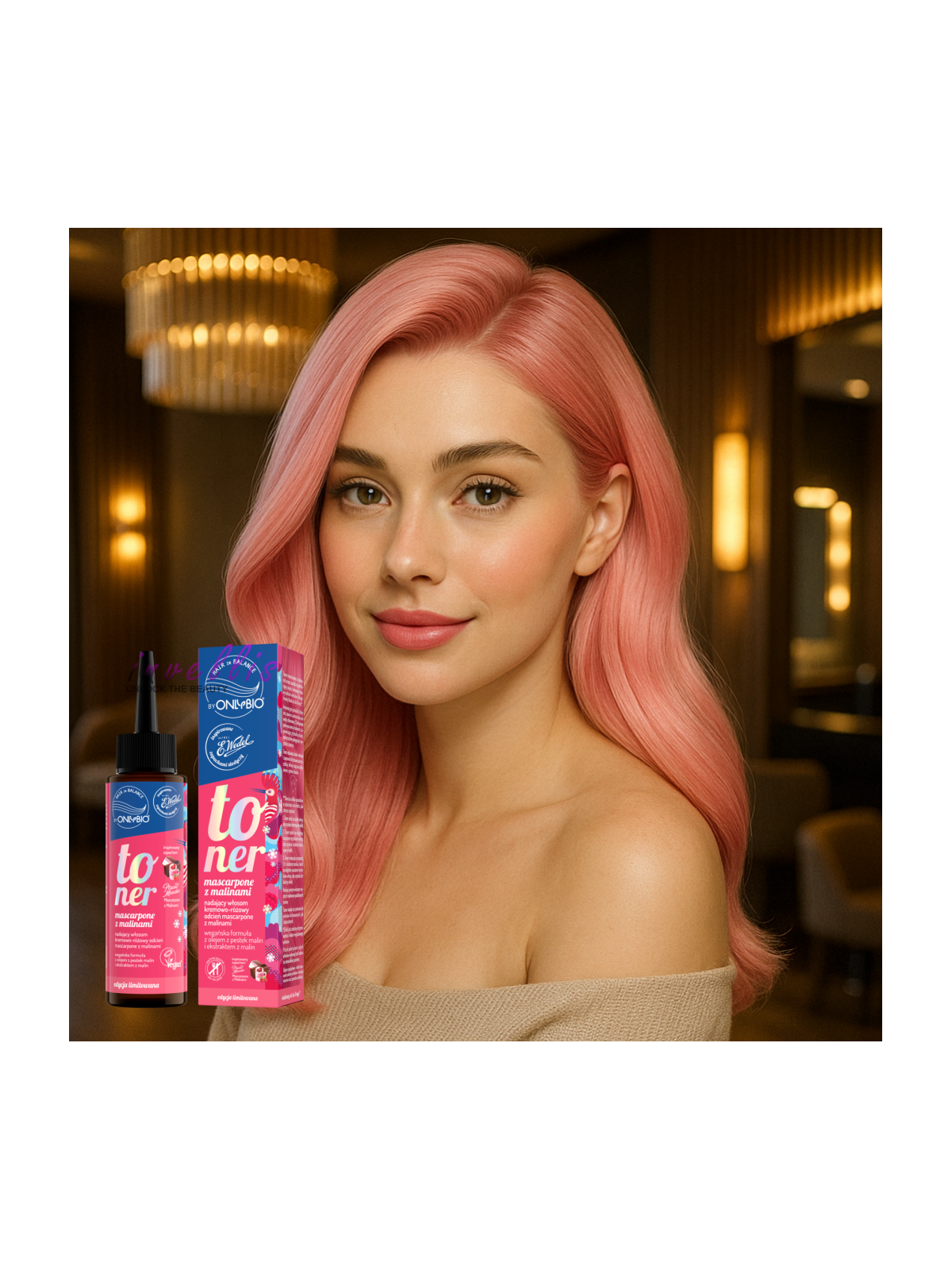 ONLYBIO WEDEL MASCARPONE AND RASPBERRY TONER INSPIRED BY THE SCENT OF PTASIE MLECZKO WITH MASCARPONE AND RASPBERRIES 100ML invel