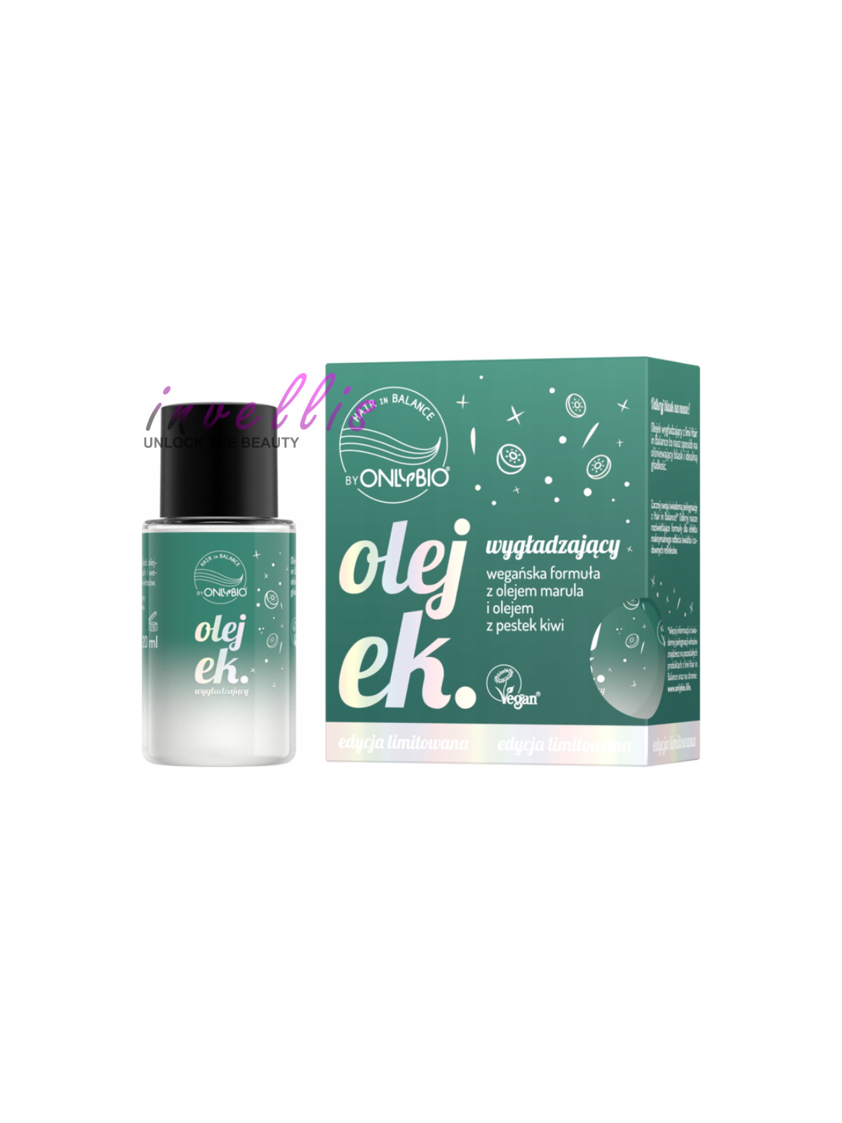 ONLYBIO HAIR IN BALANCE OLEJEK WYGLADZAJACY DO WLOSOW KIWI 20ML invellis kosmetyki tanie uk naturalne zdrowie uroda