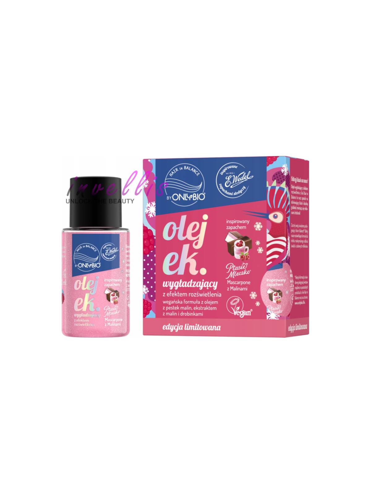 ONLYBIO WEDEL SMOOTHING OIL INSPIRED BY THE SCENT OF PTASIE MLECZKO MASCARPONE WITH RASPBERRIES 20ML invellis kosmetyki tanie uk