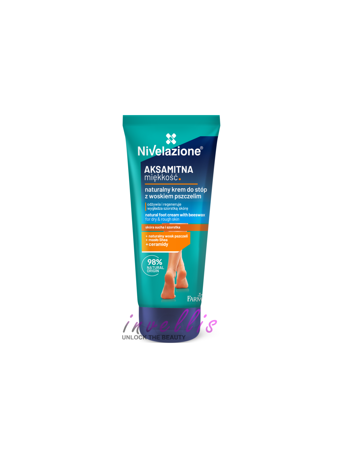 NIVELAZIONE NATURAL FOOT CREAM WITH BEESWAX 75ML invellis kosmetyki tanie uk naturalne zdrowie uroda