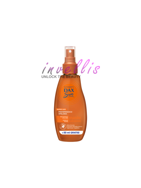DAX SUN PRZYSPIESZACZ OPALANIA Z MASLEM KAKAOWYM I OLEJEM KOKOSOWYM W SPRAYU 200ML invellis kosmetyki tanie uk naturalne zdrowie