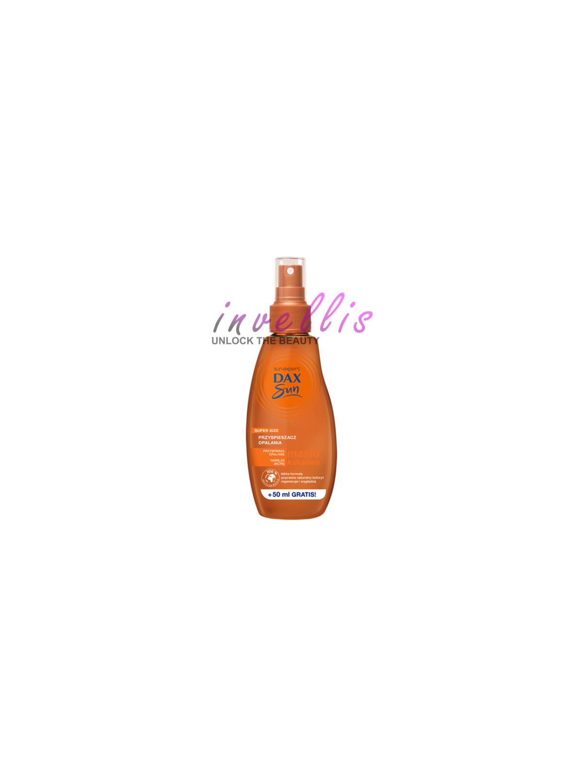DAX SUN PRZYSPIESZACZ OPALANIA Z MASLEM KAKAOWYM I OLEJEM KOKOSOWYM W SPRAYU 200ML invellis kosmetyki tanie uk naturalne zdrowie