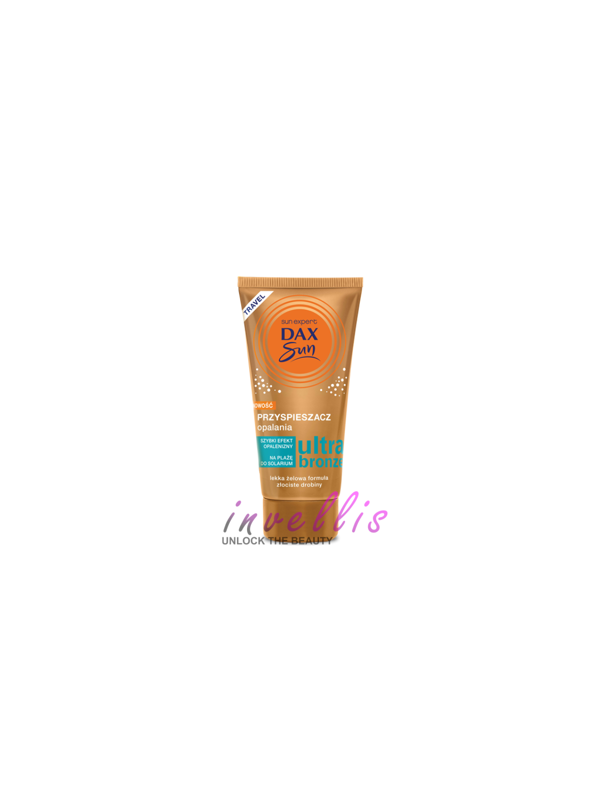 DAX SUN TRAVEL PRZYSPIESZACZ OPALANIA ZE ZLOTYMI DROBINKAMI ULTRA BRONZE 50ML invellis kosmetyki tanie uk naturalne zdrowie urod
