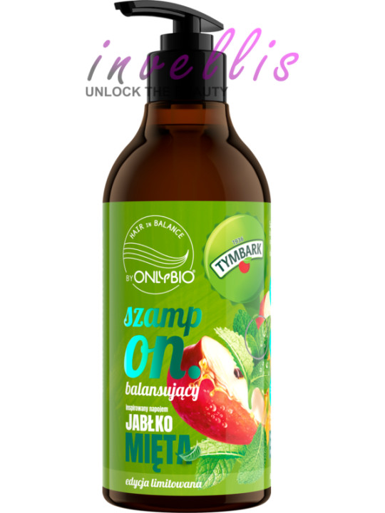 ONLYBIO SZAMPON BALANSUJACY JABLKO MIETA 400ML invellis kosmetyki tanie uk naturalne zdrowie uroda