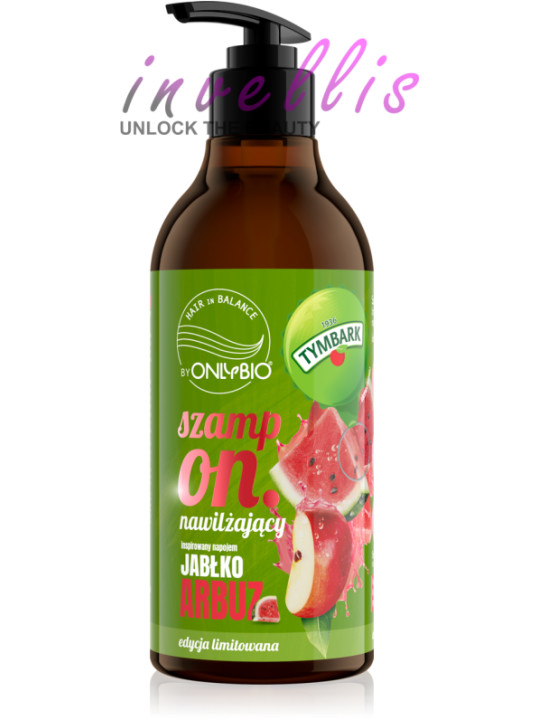 ONLYBIO MOISTURIZING SHAMPOO APPLE WATERMELON 400ML invellis kosmetyki tanie uk naturalne zdrowie uroda