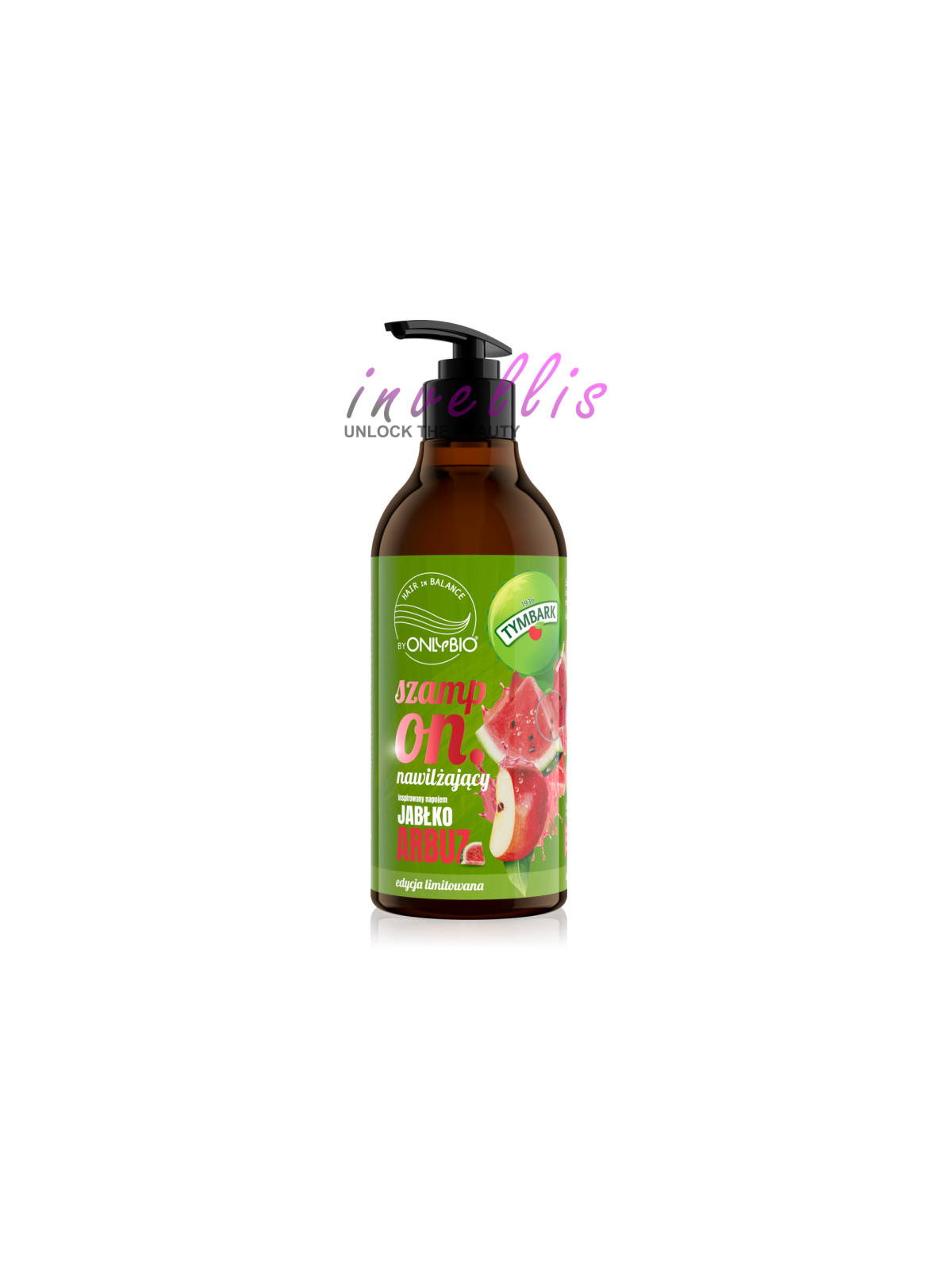 ONLYBIO MOISTURIZING SHAMPOO APPLE WATERMELON 400ML invellis kosmetyki tanie uk naturalne zdrowie uroda