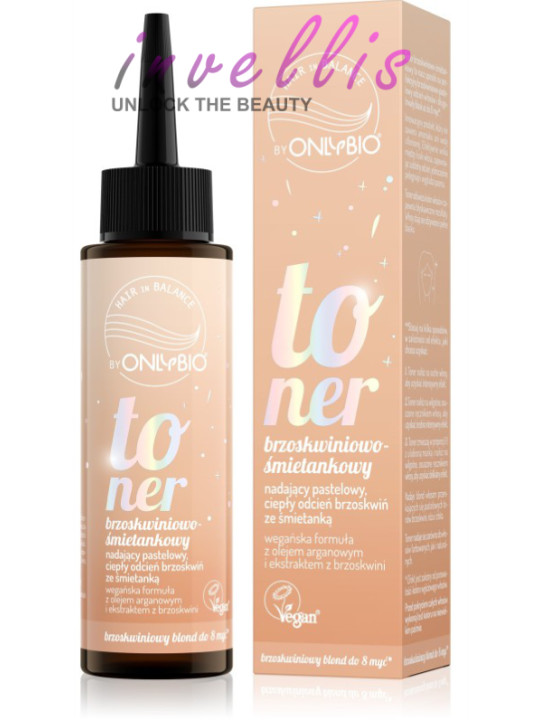 ONLYBIO TONER BRZOSKWINIOWO SMIETANKOWY 100ML invellis kosmetyki tanie uk naturalne zdrowie uroda