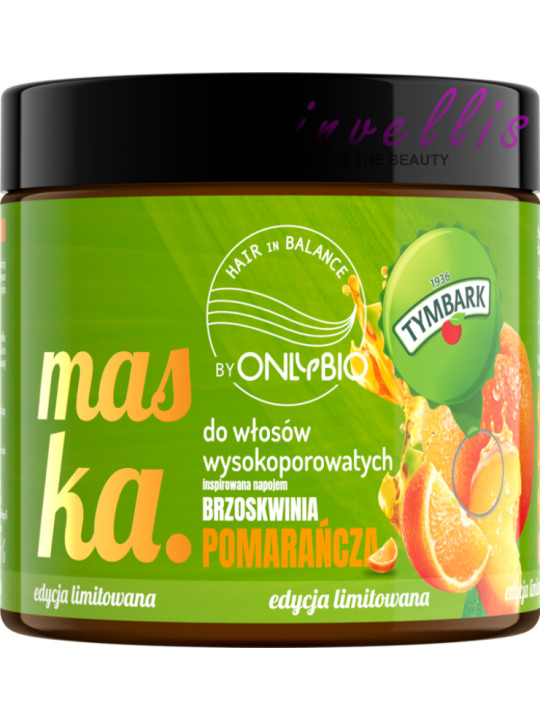 ONLYBIO MASKA DO WLOSOW WYSOKOPOROWATYCH POMARANCZA BRZOSKWINIA 400ML invellis kosmetyki tanie uk naturalne zdrowie uroda